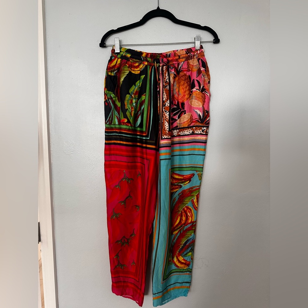 Farm Rio Mixed Scarf Pants Multi Size M - Picture 4 of 6